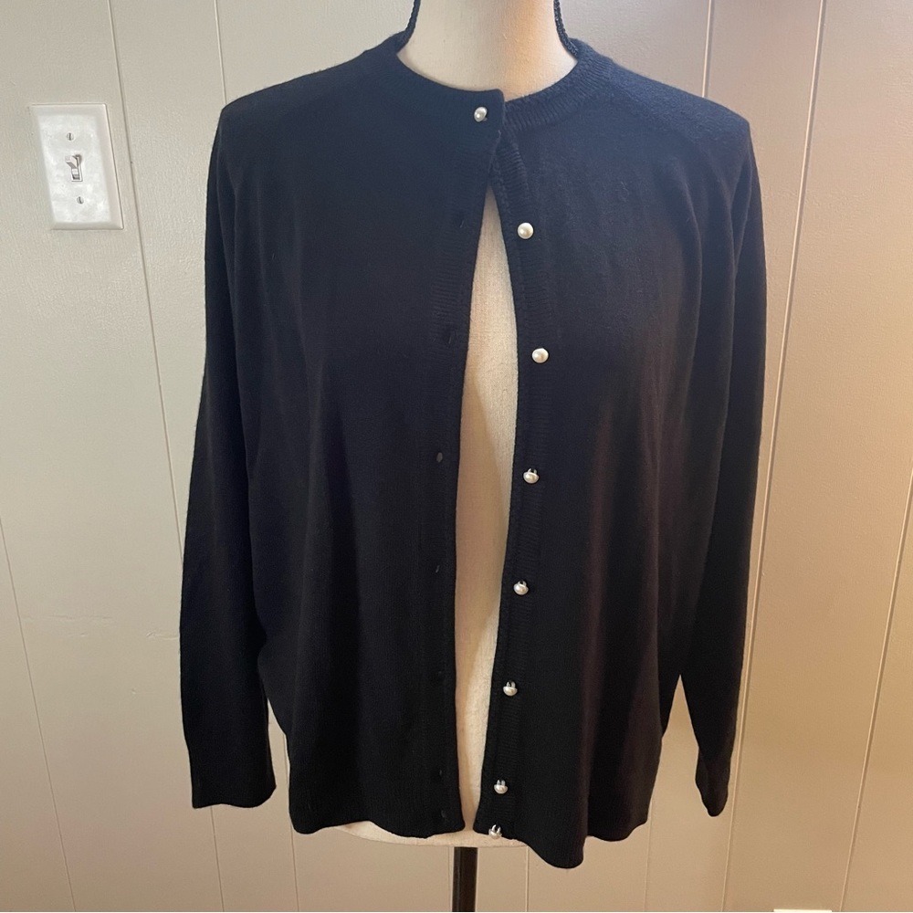 Designers Petite Originals Pearl Button Cardigan.